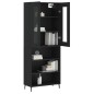 vidaXL Aparador alto madera contrachapada negro 69,5x34x180 cm vidaXL Aparador alto madera contrachapada negro 69,5x34x180 cm