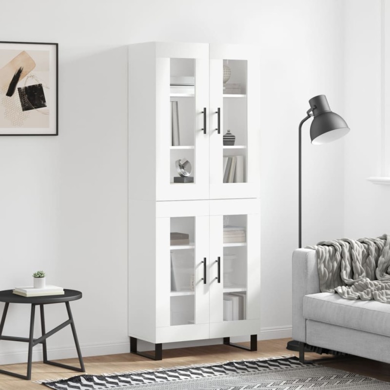 vidaXL Aparador alto madera contrachapada blanco 69,5x34x180 cm vidaXL Aparador alto madera contrachapada blanco 69,5x34x180 cm