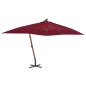 vidaXL Sombrilla lateral voladiza poste madera rojo burdeos 400x300 cm