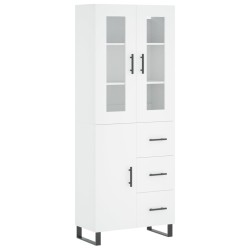 vidaXL Aparador alto madera contrachapada blanco 69,5x34x180 cm
