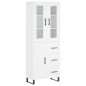 vidaXL Aparador alto madera contrachapada blanco 69,5x34x180 cm vidaXL Aparador alto madera contrachapada blanco 69,5x34x180 cm