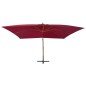 vidaXL Sombrilla lateral voladiza poste madera rojo burdeos 400x300 cm
