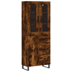 vidaXL Aparador alto madera contrachapada roble ahumado 69,5x34x180 cm