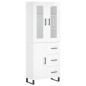 vidaXL Aparador alto madera contrachapada blanco brillo 69,5x34x180 cm
