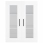vidaXL Aparador alto madera contrachapada blanco brillo 69,5x34x180 cm