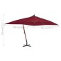 vidaXL Sombrilla lateral voladiza poste madera rojo burdeos 400x300 cm