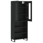 vidaXL Aparador alto madera contrachapada negro 69,5x34x180 cm vidaXL Aparador alto madera contrachapada negro 69,5x34x180 cm