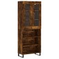 vidaXL Aparador alto madera contrachapada roble ahumado 69,5x34x180 cm