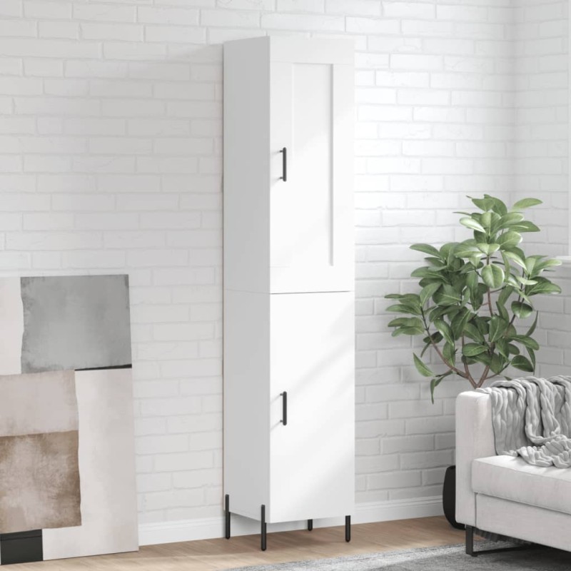 vidaXL Aparador alto madera contrachapada blanco brillo 34,5x34x180 cm vidaXL Aparador alto madera contrachapada blanco brillo 34,5x34x180 cm