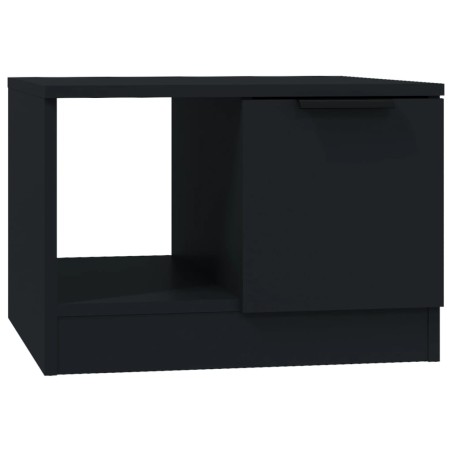 vidaXL Mesa de centro madera contrachapada negro 50x50x36 cm