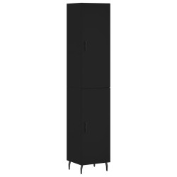 vidaXL Aparador de madera contrachapada negro 34,5x34x180 cm