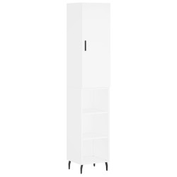 vidaXL Aparador alto madera contrachapada blanco 34,5x34x180 cm