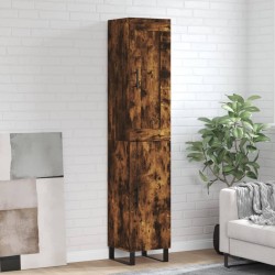 vidaXL Aparador de madera contrachapada roble ahumado 34,5x34x180 cm