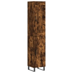 vidaXL Aparador de madera contrachapada roble ahumado 34,5x34x180 cm