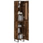 vidaXL Aparador de madera contrachapada roble ahumado 34,5x34x180 cm vidaXL Aparador de madera contrachapada roble ahumado 34,5x34x180 cm