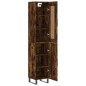 vidaXL Aparador de madera contrachapada roble ahumado 34,5x34x180 cm vidaXL Aparador de madera contrachapada roble ahumado 34,5x34x180 cm