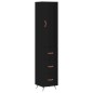 vidaXL Aparador de madera contrachapada negro 34,5x34x180 cm vidaXL Aparador de madera contrachapada negro 34,5x34x180 cm