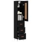 vidaXL Aparador de madera contrachapada negro 34,5x34x180 cm vidaXL Aparador de madera contrachapada negro 34,5x34x180 cm