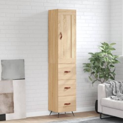 vidaXL Aparador de madera contrachapada roble Sonoma 34,5x34x180 cm