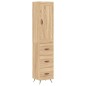 vidaXL Aparador de madera contrachapada roble Sonoma 34,5x34x180 cm vidaXL Aparador de madera contrachapada roble Sonoma 34,5x34x180 cm