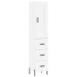 vidaXL Aparador alto madera contrachapada blanco 34,5x34x180 cm