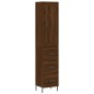 vidaXL Aparador alto madera contrachapada roble marrón 34,5x34x180 cm