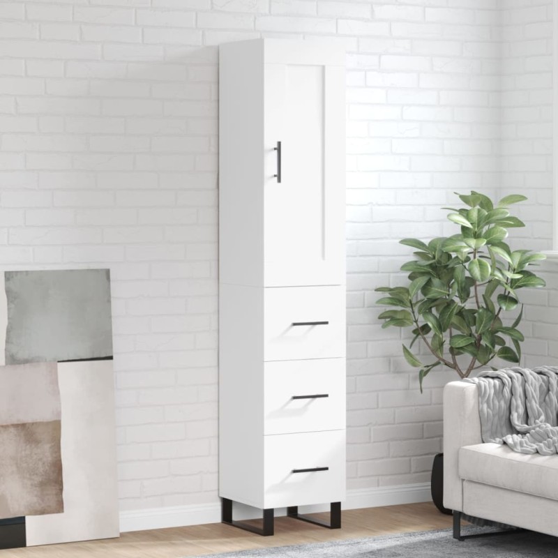 vidaXL Aparador alto madera contrachapada blanco 34,5x34x180 cm vidaXL Aparador alto madera contrachapada blanco 34,5x34x180 cm