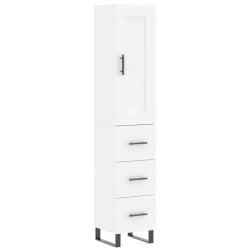 vidaXL Aparador alto madera contrachapada blanco 34,5x34x180 cm