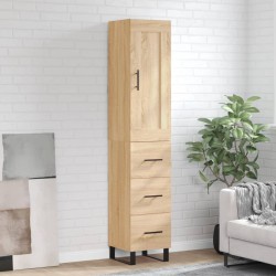 vidaXL Aparador de madera contrachapada roble Sonoma 34,5x34x180 cm