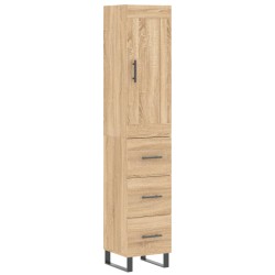 vidaXL Aparador de madera contrachapada roble Sonoma 34,5x34x180 cm
