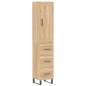 vidaXL Aparador de madera contrachapada roble Sonoma 34,5x34x180 cm vidaXL Aparador de madera contrachapada roble Sonoma 34,5x34x180 cm