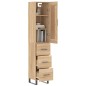 vidaXL Aparador de madera contrachapada roble Sonoma 34,5x34x180 cm vidaXL Aparador de madera contrachapada roble Sonoma 34,5x34x180 cm