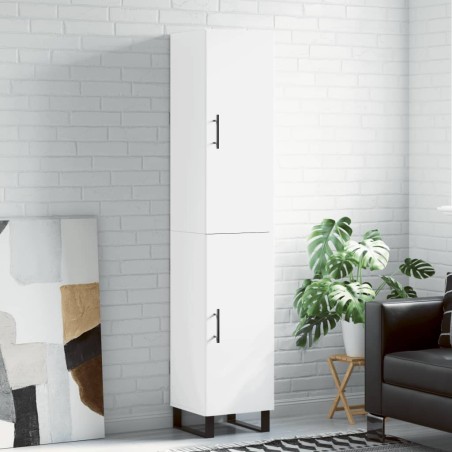 vidaXL Aparador alto madera contrachapada blanco 34,5x34x180 cm