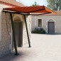 vidaXL Toldo manual retráctil con postes naranja y marrón 3,5x2,5 m
