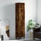 vidaXL Aparador de madera contrachapada roble ahumado 34,5x34x180 cm
