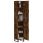 vidaXL Aparador de madera contrachapada roble ahumado 34,5x34x180 cm