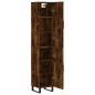 vidaXL Aparador de madera contrachapada roble ahumado 34,5x34x180 cm