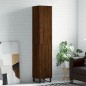 vidaXL Aparador alto madera contrachapada roble marrón 34,5x34x180 cm