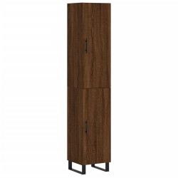 vidaXL Aparador alto madera contrachapada roble marrón 34,5x34x180 cm