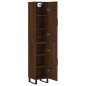 vidaXL Aparador alto madera contrachapada roble marrón 34,5x34x180 cm
