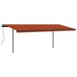 vidaXL Toldo manual retráctil con postes naranja y marrón 3,5x2,5 m