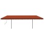 vidaXL Toldo manual retráctil con postes naranja y marrón 3,5x2,5 m