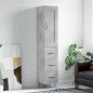 vidaXL Aparador de madera contrachapada gris hormigón 34,5x34x180 cm vidaXL Aparador de madera contrachapada gris hormigón 34,5x34x180 cm
