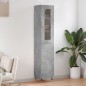 vidaXL Aparador de madera contrachapada gris hormigón 34,5x34x180 cm vidaXL Aparador de madera contrachapada gris hormigón 34,5x34x180 cm