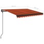 vidaXL Toldo manual retráctil con postes naranja y marrón 3,5x2,5 m