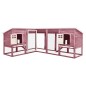 vidaXL Conejera de exterior con corredor madera de abeto moca y blanco vidaXL Conejera de exterior con corredor madera de abeto moca y blanco