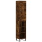 vidaXL Aparador de madera contrachapada roble ahumado 34,5x34x180 cm vidaXL Aparador de madera contrachapada roble ahumado 34,5x34x180 cm