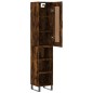 vidaXL Aparador de madera contrachapada roble ahumado 34,5x34x180 cm vidaXL Aparador de madera contrachapada roble ahumado 34,5x34x180 cm