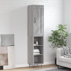 vidaXL Aparador alto madera contrachapada gris Sonoma 34,5x34x180 cm
