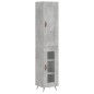 vidaXL Aparador de madera contrachapada gris hormigón 34,5x34x180 cm vidaXL Aparador de madera contrachapada gris hormigón 34,5x34x180 cm